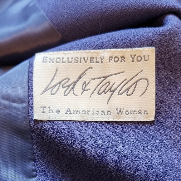 Le Suit Women's 8 Button Periwinkle Blue Lined 100% Wool Blazer Size 20W - Picture 6 of 10